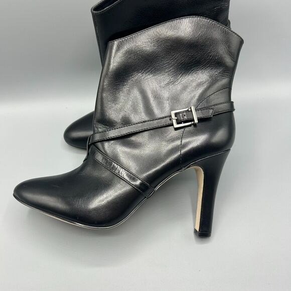 BCBGeneration Black Leather High Ankle Bootie Slip On Womens Size 10M - Picture 4 of 12